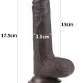 LoveToy Sliding Çift Katmanlı Realistik Dildo 17.5 cm Siyah 4
