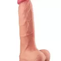 Çift Katmanlı Platinyum Silikon Realistik Dildo 25 cm 2