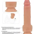 LoveToy Çift Katmanlı Isıtmalı Şarjlı Döner Başlı Titreşimli Realistik Dildo 21.5 cm 6
