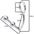 Stainless Steel Penis Halkalı Anal Plug Çift Boğumlu 3