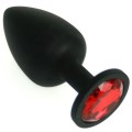 Taşlı Anal Plug Silikon Medium Siyah 1