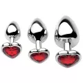 NOXXX Kalp Mücevherli Çelik Anal Plug 3’lü Set 3