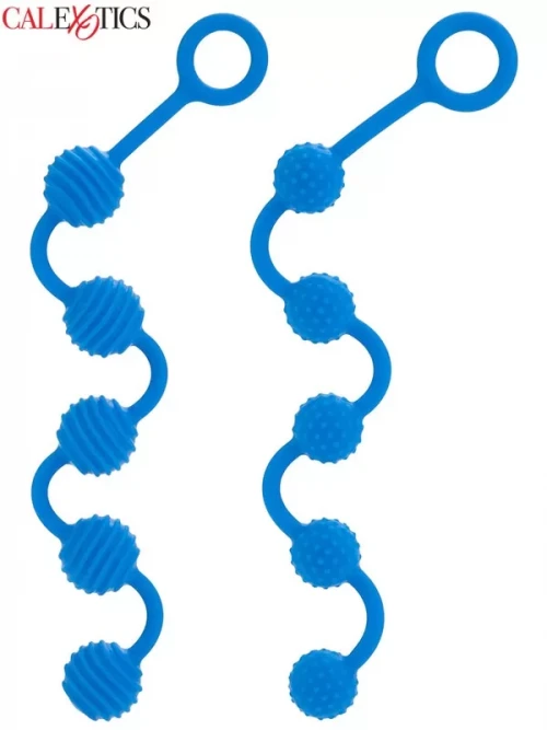 CalExotics Posh O Beads Silikon Anal Vajinal 2’li Top Mavi