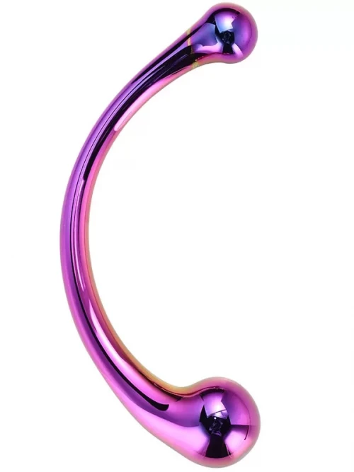 Glamaur Çift Başlı Lüx Kavisli Cam Dildo