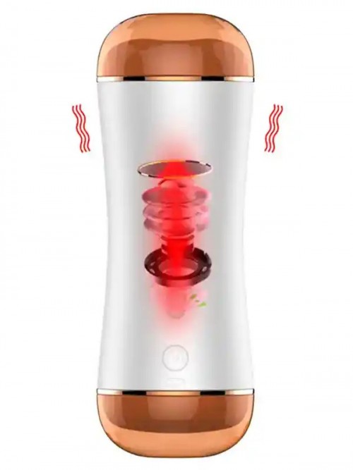 FoxShow S2 Titreşimli Şarjlı Vajinal ve Oral Çift Taraflı Mastürbatör 4