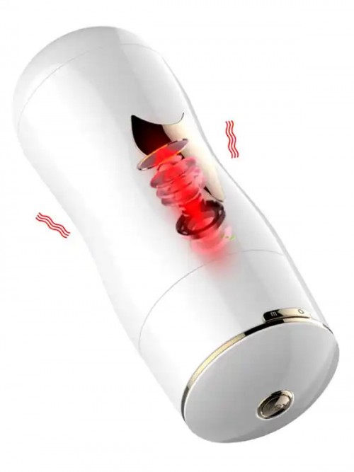 FoxShow Titreşimli Şarjlı Vajinal ve Oral Çift Taraflı Vantuzlu Mastürbatör Ek Resim