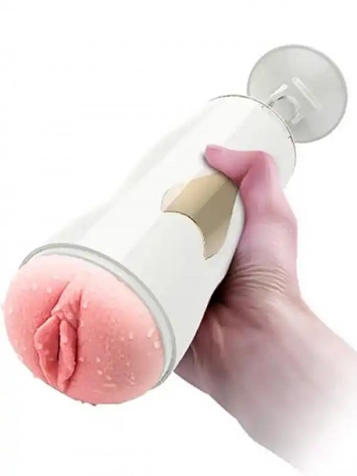 FoxShow Titreşimli Şarjlı Vajinal ve Oral Çift Taraflı Vantuzlu Mastürbatör 3