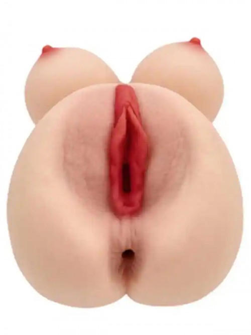 Anal ve Vajinal Çift Girişli Göğüslü Mastürbatör 6