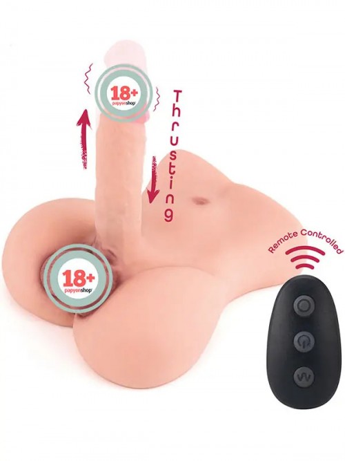 Barnett Male Butt Titreşimli İtme Hareketli Şarjlı Uzaktan Kumandalı Penisli Yarım Vücut