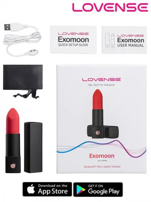 Lovense Exomoon Telefon ve Bluetooth Kontrollü Gizli Ruj Vibratör Ek Resim