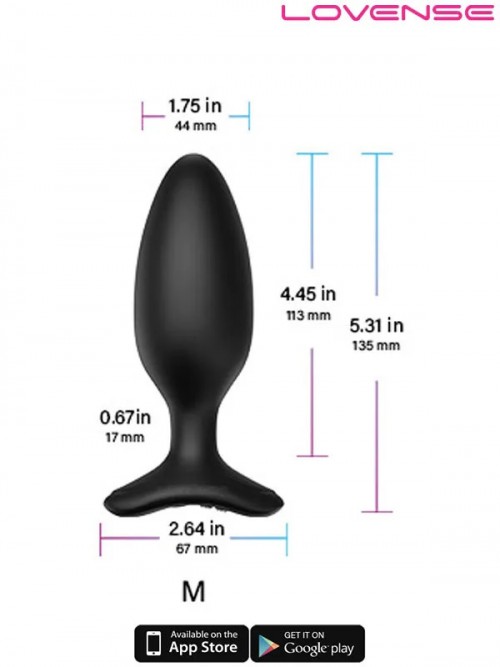 Lovense HUSH 2 Telefon ve Bluetooth Kontrollü Anal Plug 1.75″ 4