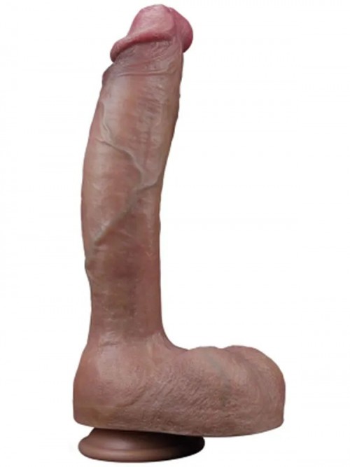 Lovetoy 10.5” Dual Layered Platinum Silicone Realistik Dildo 27 cm 3