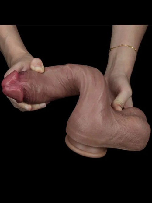 Lovetoy 10.5” Dual Layered Platinum Silicone Realistik Dildo 27 cm 5