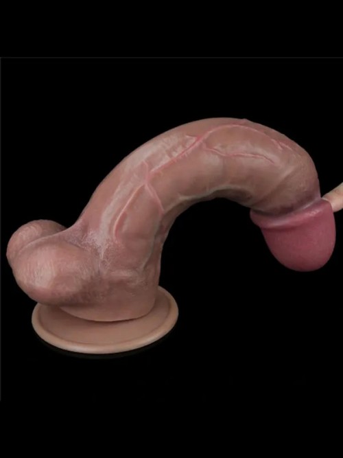 Lovetoy 10.5” Dual Layered Platinum Silicone Realistik Penis 26.5 cm Ek Resim