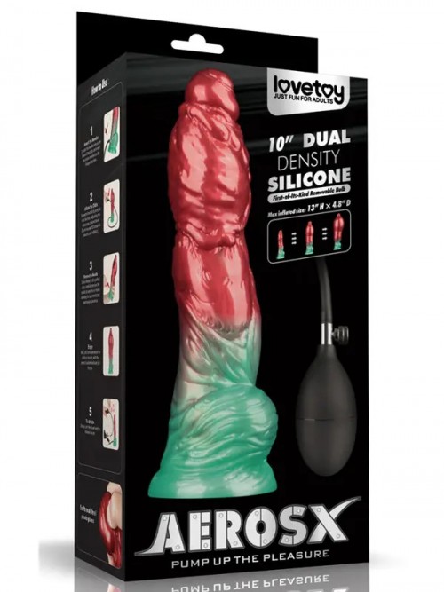 Lovetoy 10” Dual Density Silicone Şişirilebilir Monster Dildo Ek Resim