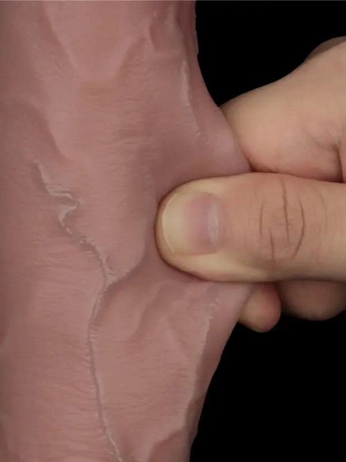 Lovetoy 10″ Vibrating Sliding Skin Pro II Silicone Dong 25cm Ek Resim