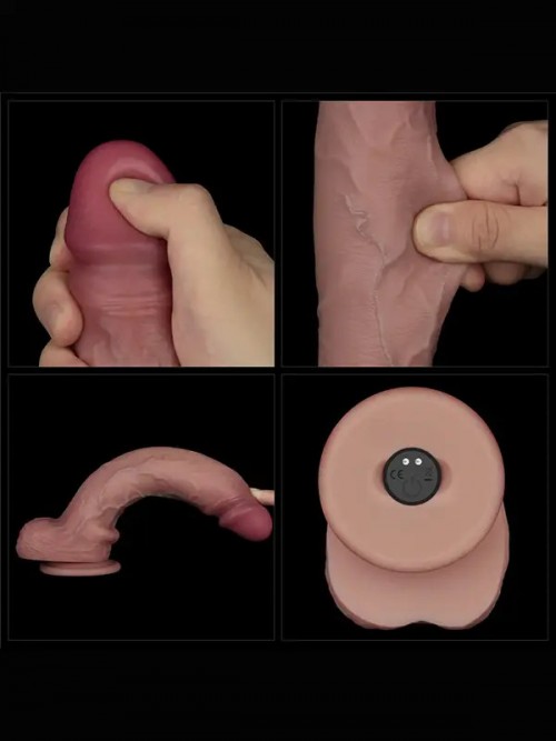 Lovetoy 10″ Vibrating Sliding Skin Pro II Silicone Dong 25cm Ek Resim