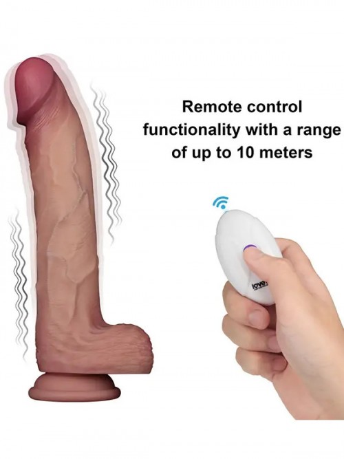 Lovetoy 10″ Vibrating Sliding Skin Pro II Silicone Dong 25cm 3