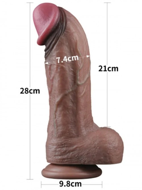 Lovetoy 11” Dual Layered Silicone Cock XXL 28 cm 4