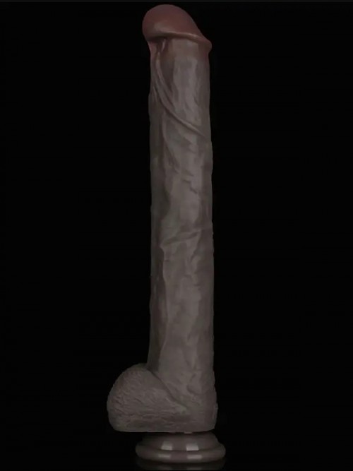 Lovetoy 14.5” Dual Layered Bendable Silicone Cock XXL Dildo 37.5cm Ek Resim