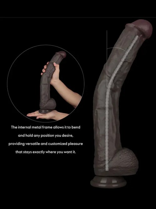 Lovetoy 14.5” Dual Layered Bendable Silicone Cock XXL Dildo 37.5cm Ek Resim