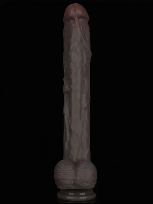 Lovetoy 14.5” Dual Layered Bendable Silicone Cock XXL Dildo 37.5cm Ek Resim