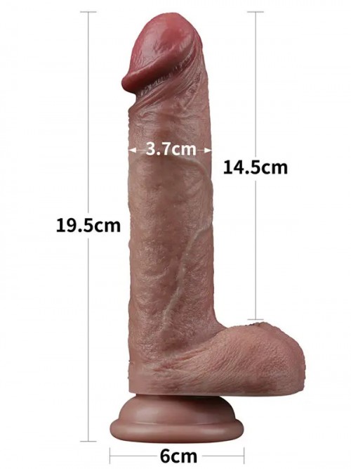 Lovetoy 7.5” Dual Layered Silicone Realistik Dildo 19.5 cm 3