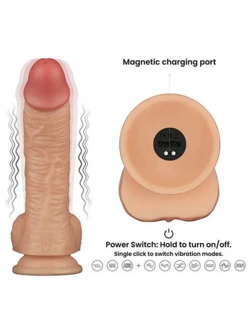 Lovetoy 8.5” Vibrating Power Basics Cock Titreşimli Şarjlı Dildo 22cm Ek Resim
