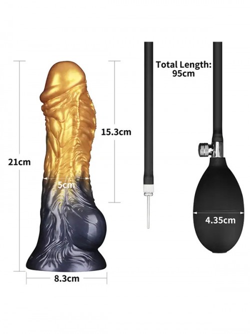 Lovetoy 8” Dual Density Silicone Şişirilebilir Monster Dildo 5