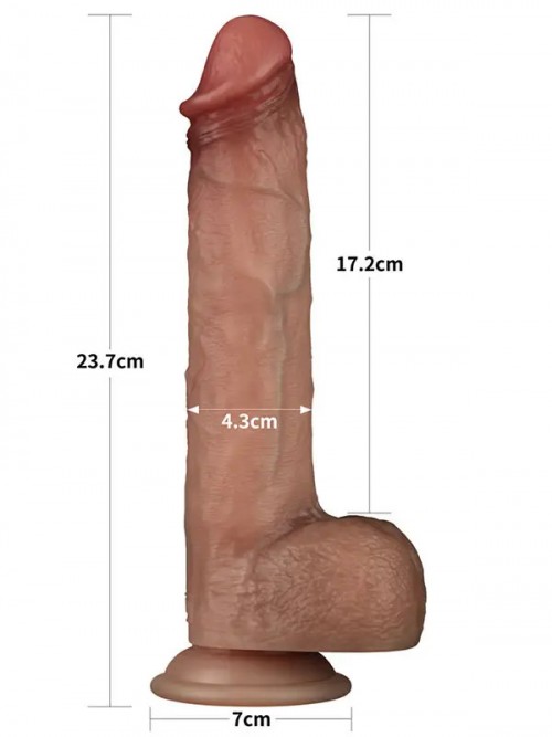 Lovetoy 9” Sliding Skin Pro Dual Layer Silicone Dong 23.7cm 6