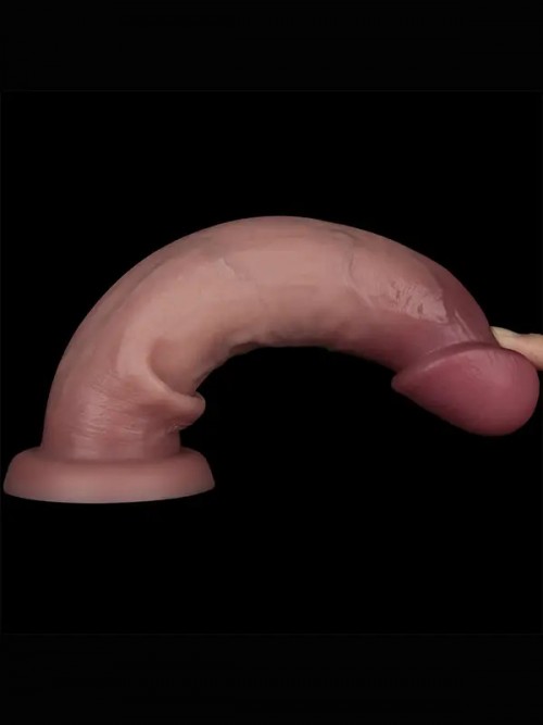 Lovetoy 9” Sliding Skin Pro II Dual Layer Silicone Dong 22.7cm 6