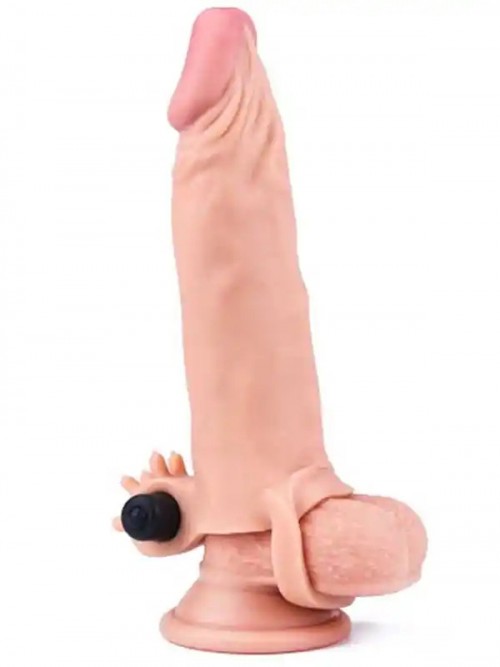 LoveToy Pleasure X Tender Titreşimli Realistik Penis Kılıfı 4 cm Uzatmalı 5