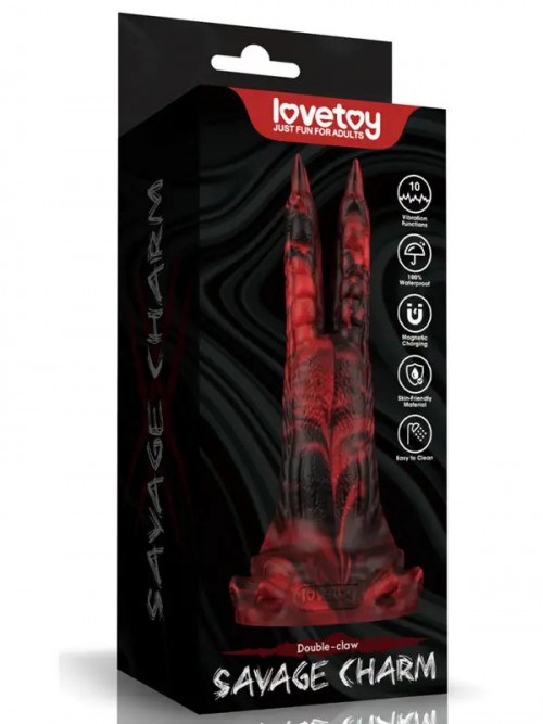 Lovetoy Savage Charm Double Claw Şarjlı Titreşimli Monster Dildo Ek Resim