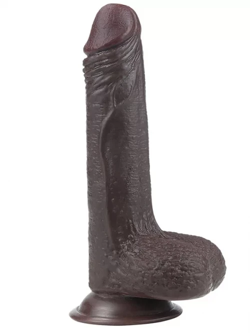 LoveToy Sliding Çift Katmanlı Realistik Dildo 17.5 cm Siyah 2