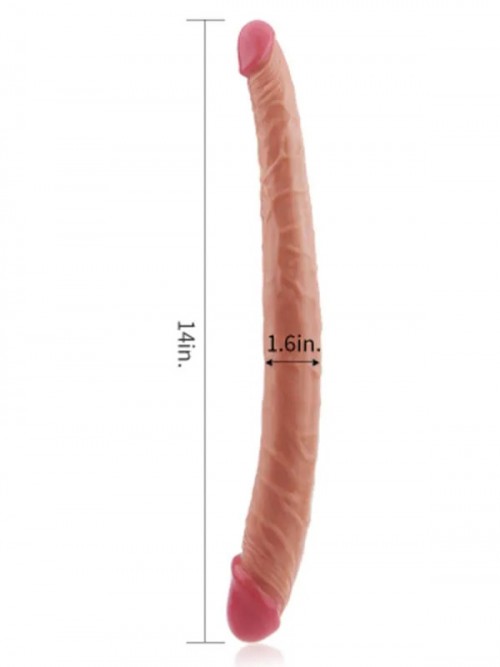 King Size Ultra Gerçekçi Çift Başlı Dildo 36 cm 3