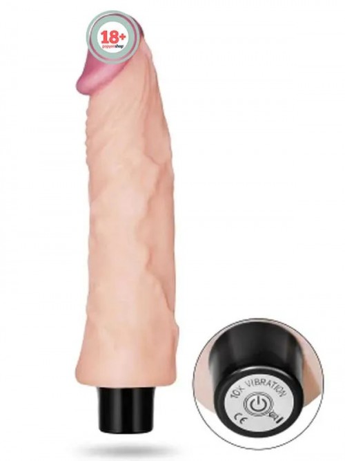 Lovetoy 8″ REAL SOFTEE Titreşimli Et Dokusunda Vibratör 20 cm