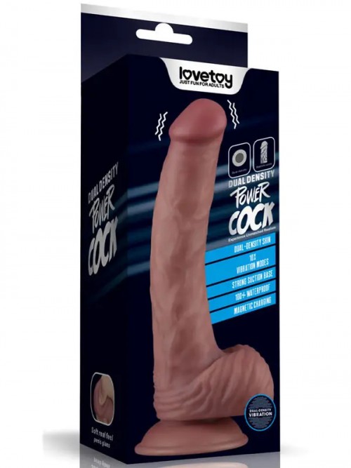 Lovetoy 9” Vibrating Dual Density Power Cock Şarjlı Titreşimli Dildo 23cm Ek Resim