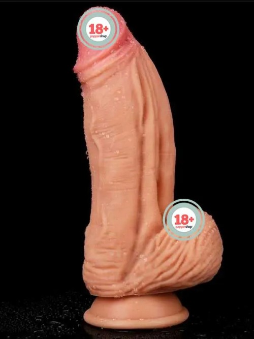 Lovetoy Çift Katmanlı Platinyum Silikon Monster Dildo 25 cm Ten