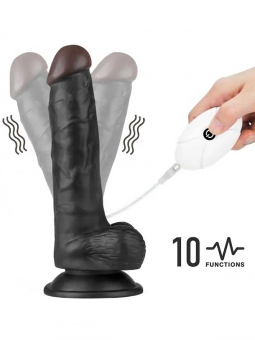 LoveToy Easy Strapon Set Belden Bağlamalı Titreşimli İçi Dolu 20 cm Siyah 4