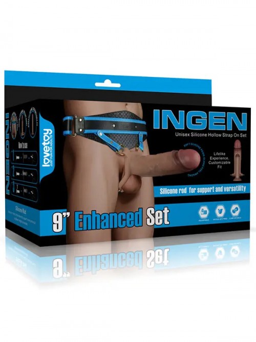 LoveToy Ingen 9” Enhanced Set L/XL/2XL İçi Boş Belden Bağlamalı Penis 21.4cm Ek Resim