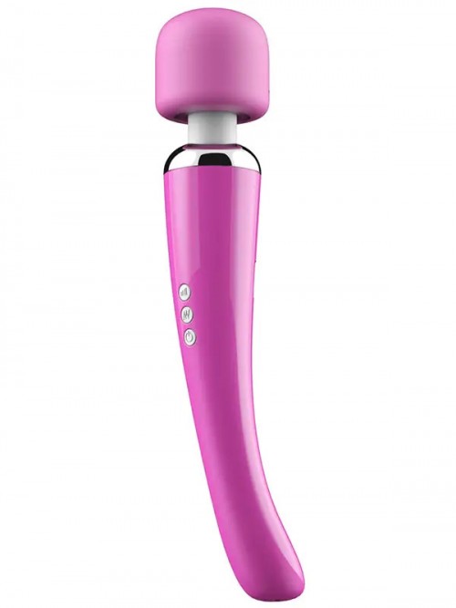 Yeni Curved Elegance Magic Wand Masaj Cihazı Şarjlı Pembe