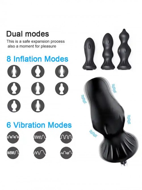 4 Farklı Silikon Plug’lı Şarjlı Titreşimli Şişirilebilir Anal Set Ek Resim