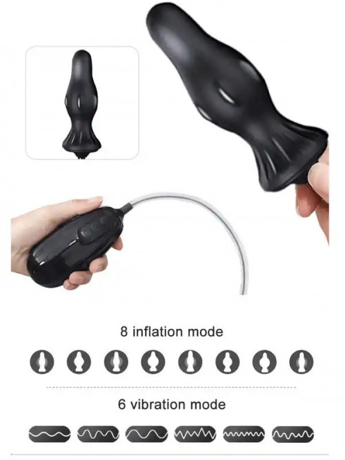 4 Farklı Silikon Plug’lı Şarjlı Titreşimli Şişirilebilir Anal Set 5