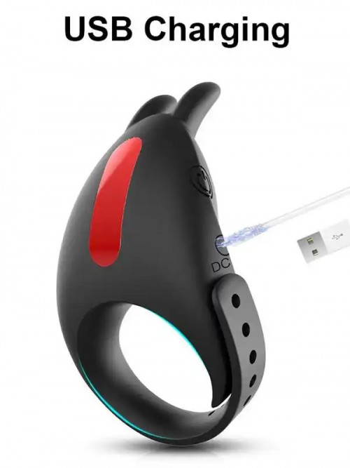 Boyutu Ayarlanabilir 7 Fonksiyonlu Şarjlı Penis Halkası Ek Resim