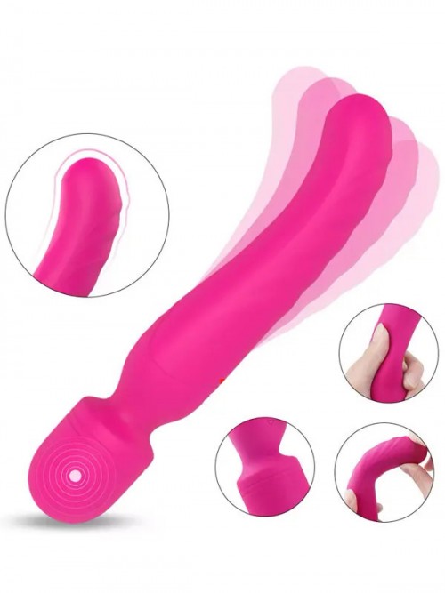 Çift Taraflı Isıtmalı Masaj Wand Vibratör 23 cm 3