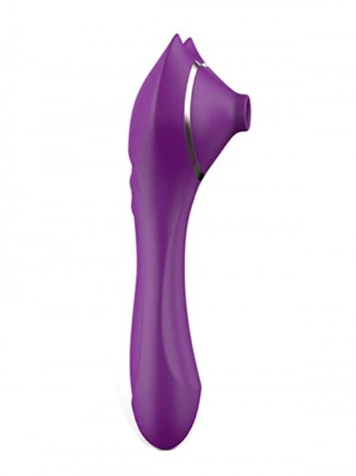 Çift Taraflı Kullanılabilir Klitoral Emiş ve İtme Hareketli Vibratör 2