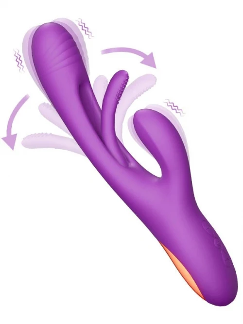 G Spot ve Klitoris Uyarıcılı Okşama Hareketli Şarjlı Rabbit Vibratör 4