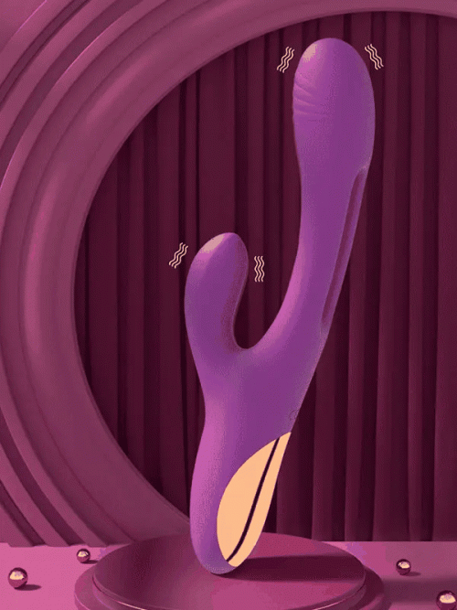 G Spot ve Klitoris Uyarıcılı Okşama Hareketli Şarjlı Rabbit Vibratör 2
