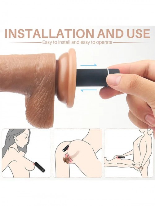 İçi Dolu Titreşimli Uzaktan Kumandalı Belden Bağlamalı Penis 20 cm 6