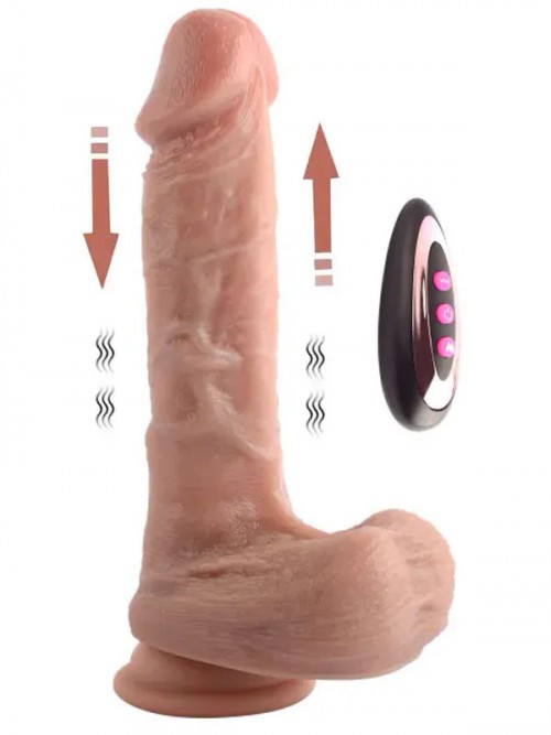NOXXX Isıtmalı İleri Geri Hareketli Çift Katmanlı Uzaktan Kumandalı Şarjlı Dildo 21 cm Melez 2